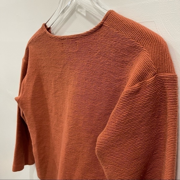 Madewell Texture & Thread Long Sleeve Tie-Front Top Copper Size Small - Picture 7 of 8